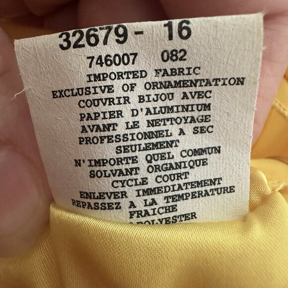 Gunne Sax Yellow Satin Evening Gown 9 Jessica McClintock Y2K Long Formal Dress - Picture 7 of 7